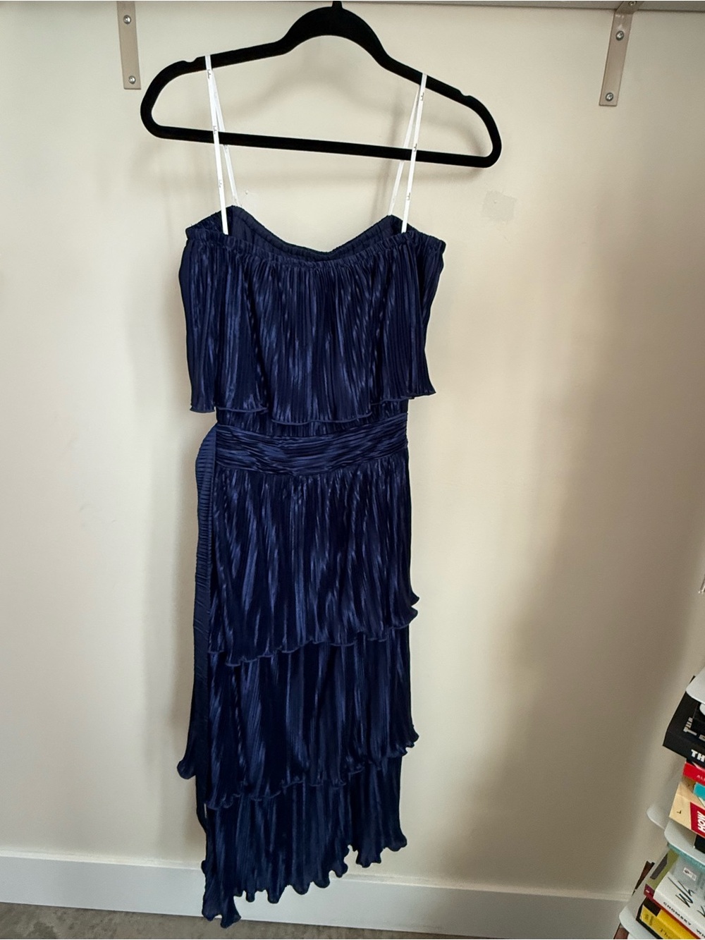 Lulu's Navy Pleated Tiered Maxi Dress